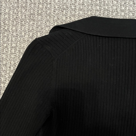 Reformation Black Ribbed Button-Up Cardigan - Picture 5 of 5